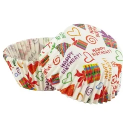 Cerf Dellier Caissettes cupcakes "Happy birthday" (x50) New
