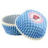 Cerf Dellier Caissettes cupcakes "Vichy bleu, décor rose" (x50) New