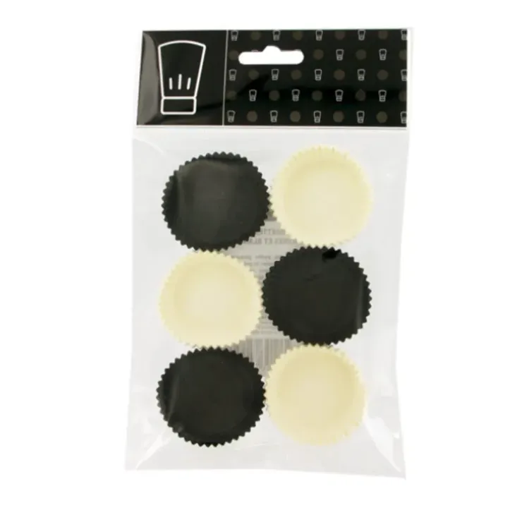 Cerf Dellier Caissettes moyennes de cuisson noires et blanches (x120) Sale