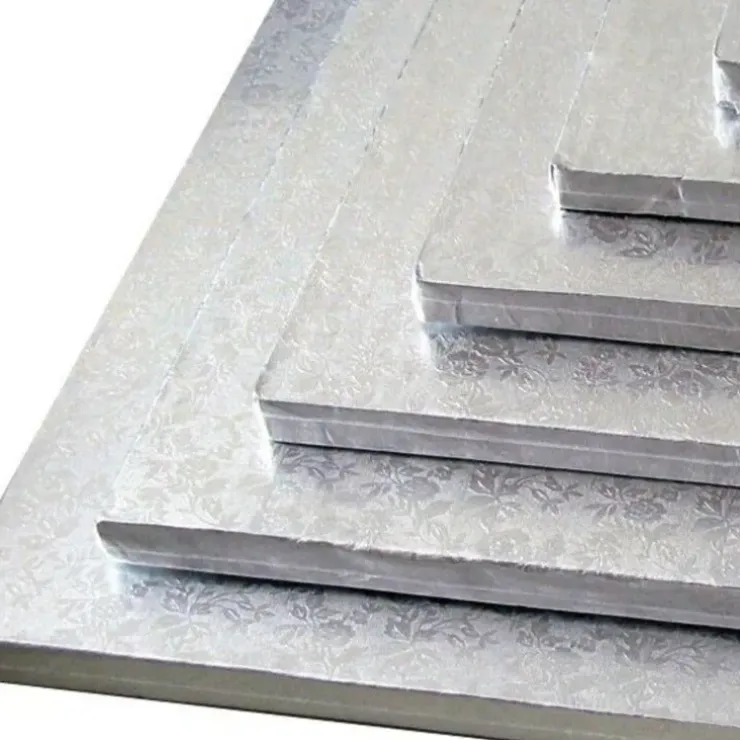 Cerf Dellier Cake drum carré argent 25 x 25 cm New