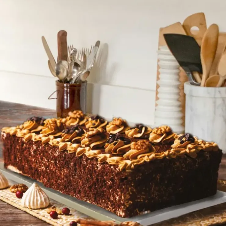 Cerf Dellier Cake drum rectangle argent 30 x 40 cm