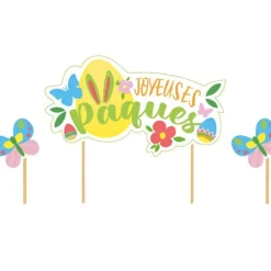 Cerf Dellier Cake topper assortis "Joyeuses Pâques" New