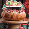 Cerf Dellier Cake topper assortis "Joyeux Noël" thème village de noël Clearance