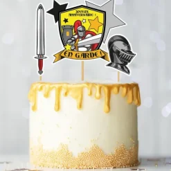 Cerf Dellier Cake topper assortis "Joyeux anniversaire" thème Chevaliers Best
