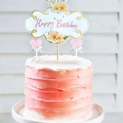 Cerf Dellier Cake topper assortis "Happy Birthday" thème vintage Best