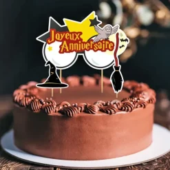 Cerf Dellier Cake topper assortis "Joyeux anniversaire" thème Sorciers