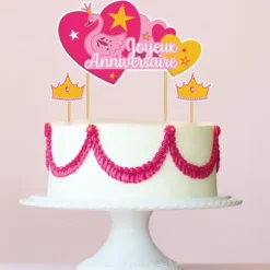 Cerf Dellier Cake topper assortis "Joyeux anniversaire" thème Princesse Outlet