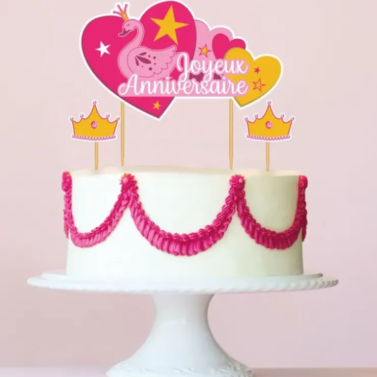 Cerf Dellier Cake topper assortis "Joyeux anniversaire" thème Princesse Outlet
