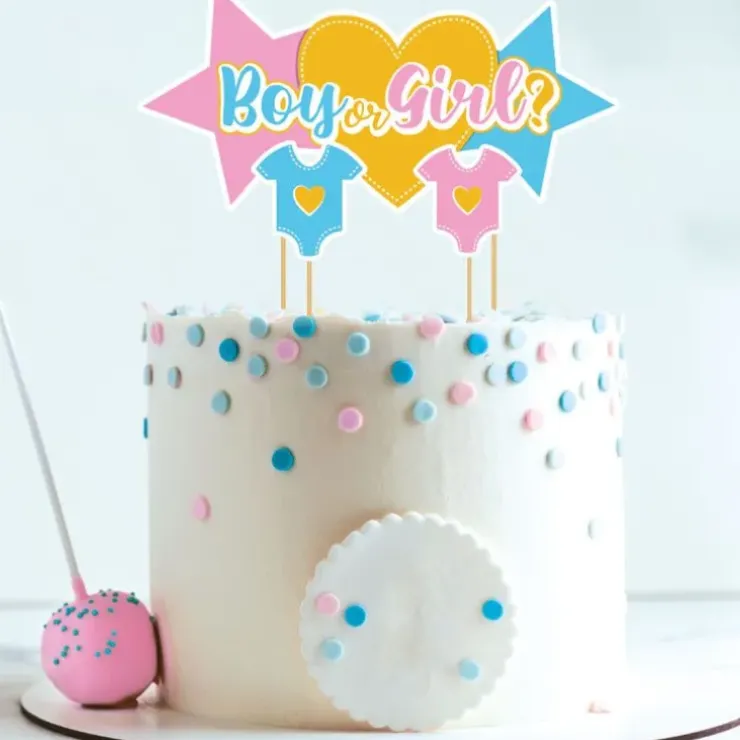 Cerf Dellier Cake topper assortis thème Gender reveal "Fille ou garçon" Clearance