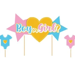 Cerf Dellier Cake topper assortis thème Gender reveal "Fille ou garçon" Clearance