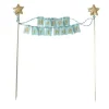 Cerf Dellier Cake topper bannière anniversaire bleu New