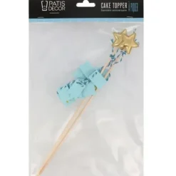 Cerf Dellier Cake topper bannière anniversaire bleu New