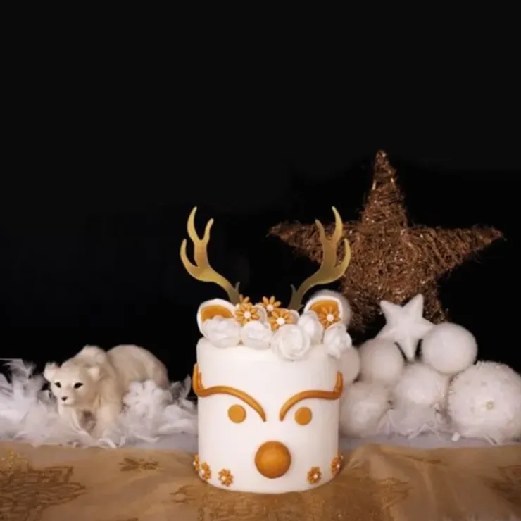 Cerf Dellier Cake Topper Cerf Dorés New