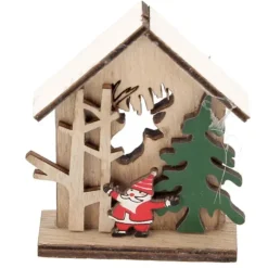 Cerf Dellier Cake topper en bois chalet de Noël Best