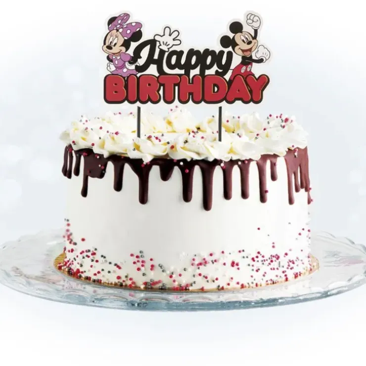 Cerf Dellier Cake Topper Happy Birthday Mickey et Minnie Hot