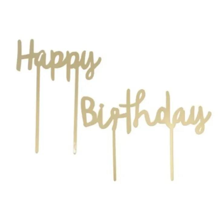 Cerf Dellier Cake Topper Happy Birthday doré Best
