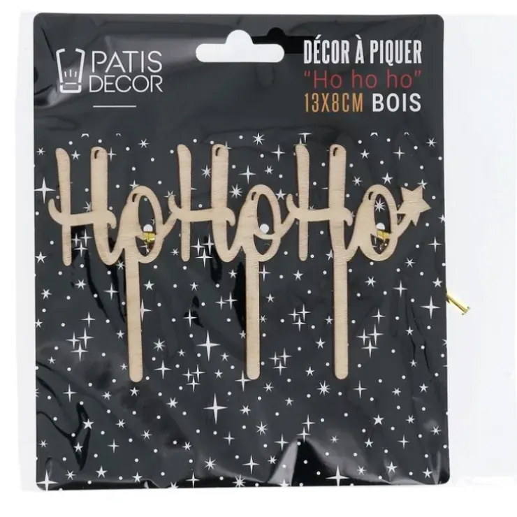Cerf Dellier Cake topper Ho Ho Ho en bois Best