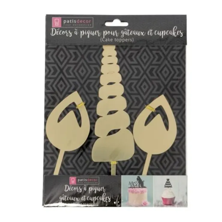 Cerf Dellier Cake Topper Licorne Dorés Hot