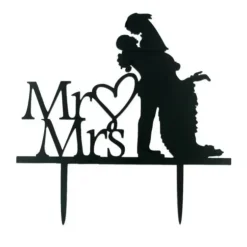 Cerf Dellier Cake Topper Mr & Mrs Bonheur Sale