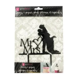 Cerf Dellier Cake Topper Mr & Mrs Bonheur Sale