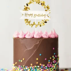 Cerf Dellier Cake topper "Happy birthday" New