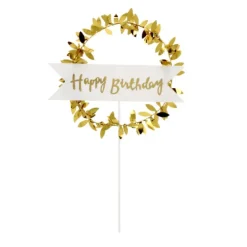 Cerf Dellier Cake topper "Happy birthday" New