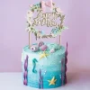 Cerf Dellier Cake topper "Happy birthday" thème sirène Clearance