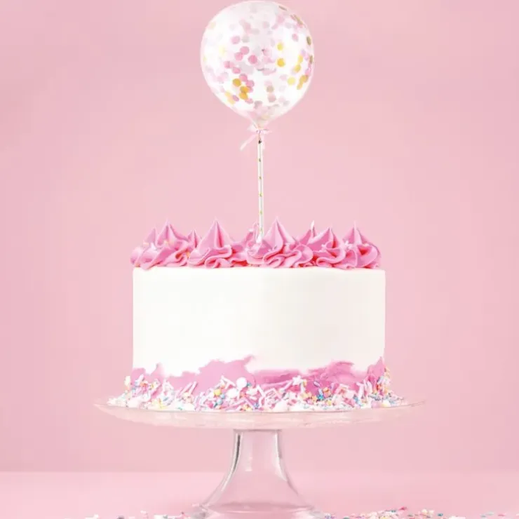 Cerf Dellier Cake toppers ballons & confettis (x2) Clearance