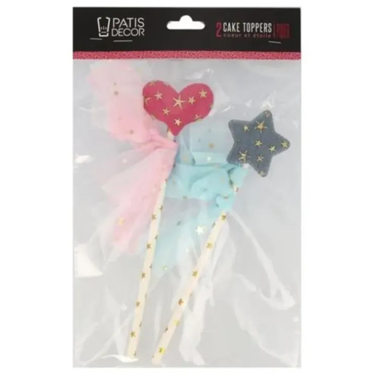Cerf Dellier Cake toppers cœur et étoile (x 2) Discount