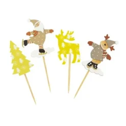 Cerf Dellier Cake toppers de Noël assortis thème 1 (x10)