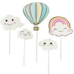 Cerf Dellier Cake toppers nuages et montgolfière Best
