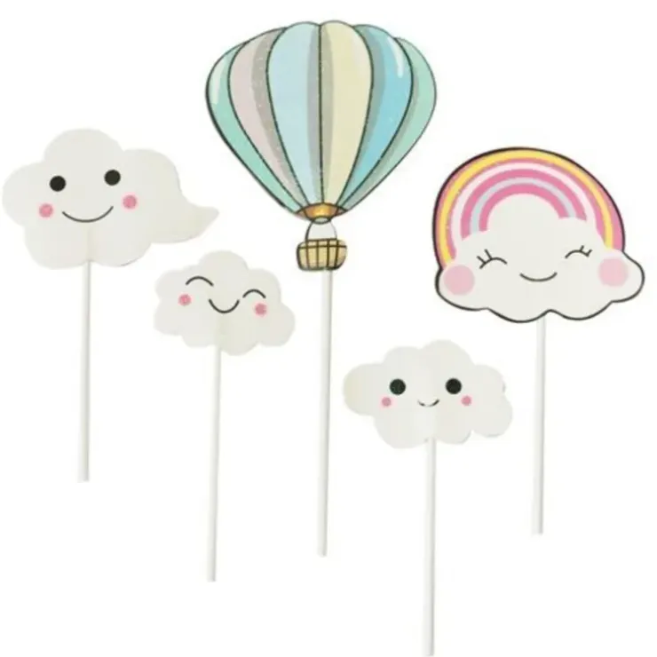 Cerf Dellier Cake toppers nuages et montgolfière Best