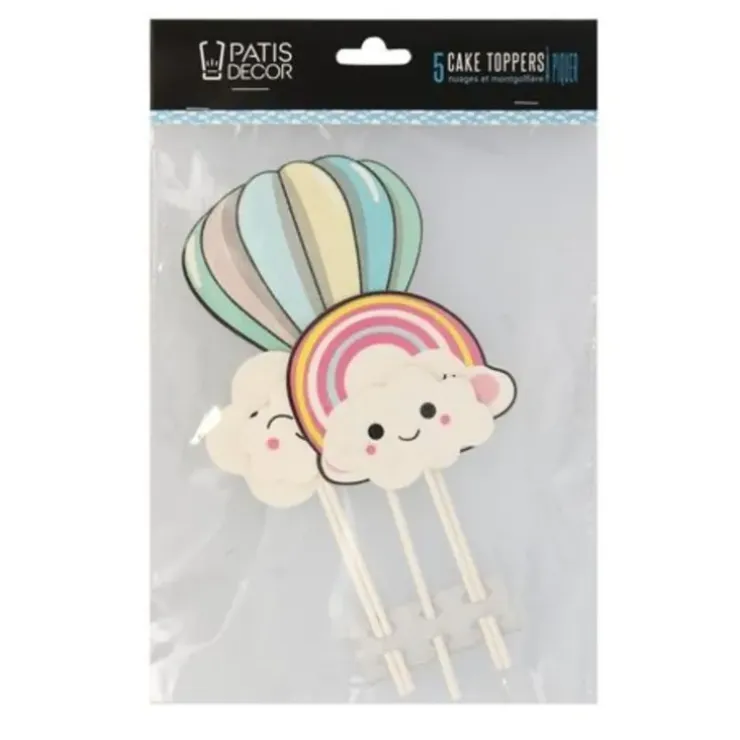 Cerf Dellier Cake toppers nuages et montgolfière Best