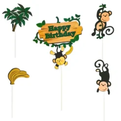 Cerf Dellier Cakes toppers Anniversaire jungle (x5) Best