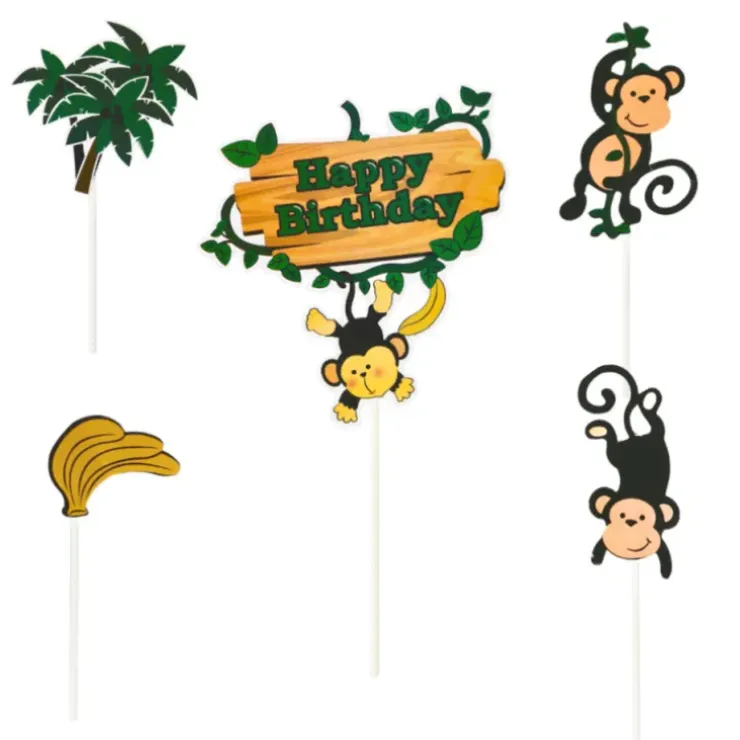 Cerf Dellier Cakes toppers Anniversaire jungle (x5) Best