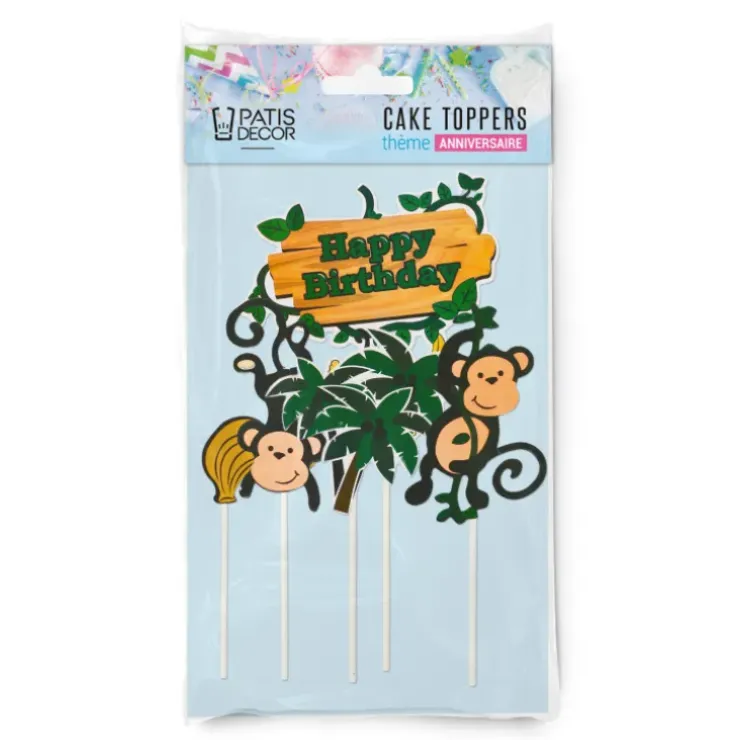 Cerf Dellier Cakes toppers Anniversaire jungle (x5) Best