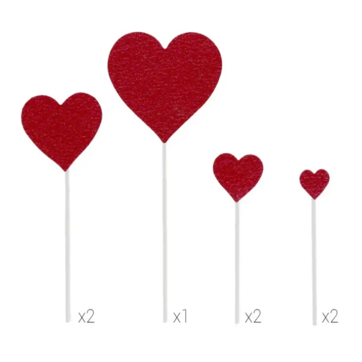 Cerf Dellier Cakes toppers cœurs brillants (x7) Discount