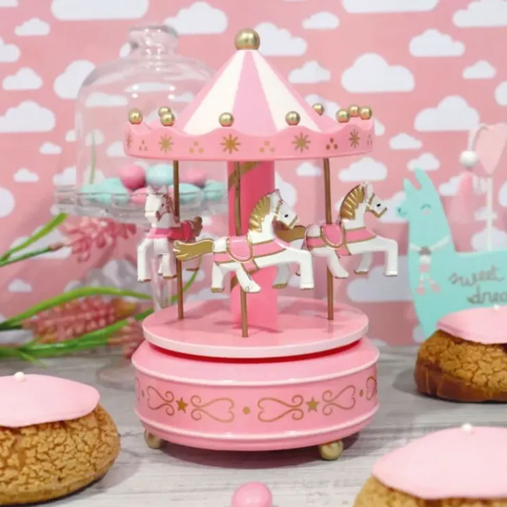 Cerf Dellier Carrousel musical rose