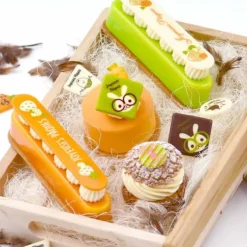 Cerf Dellier Carrés chocolat lapins à lunettes Joyeuses Pâques assortis (x80)