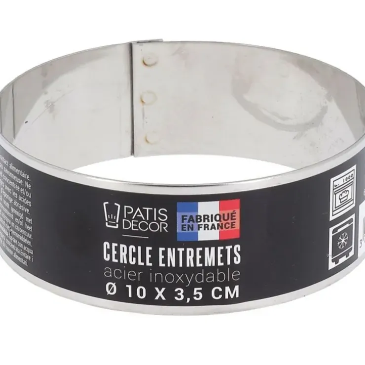Cerf Dellier Cercle à entremets inox H 3,5 cm Ø 10 cm Hot