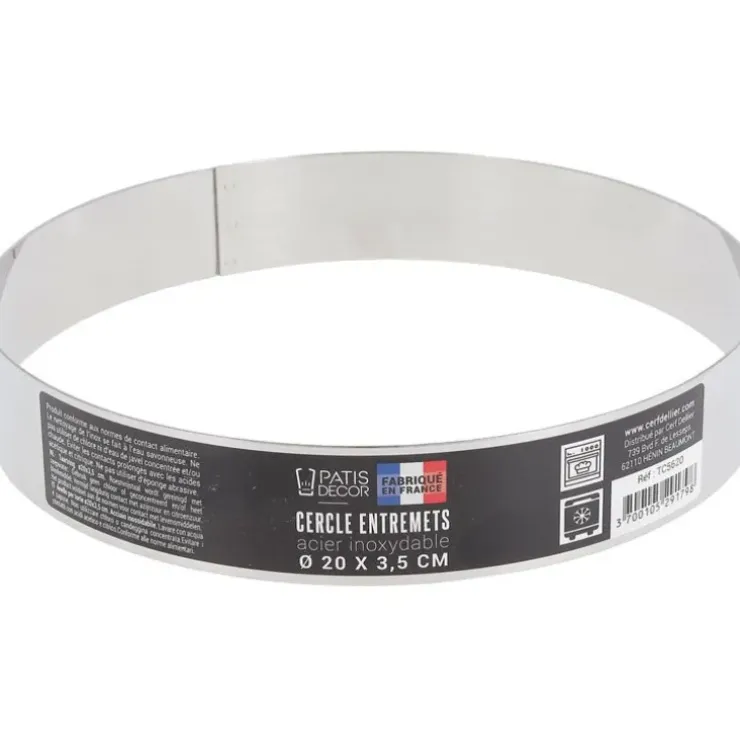 Cerf Dellier Cercle à entremets inox H 3,5 cm Ø 20 cm Clearance