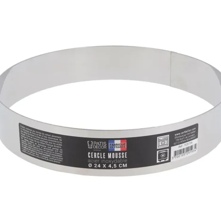 Cerf Dellier Cercle à mousse inox H 4,5 cm Ø 24 cm Discount