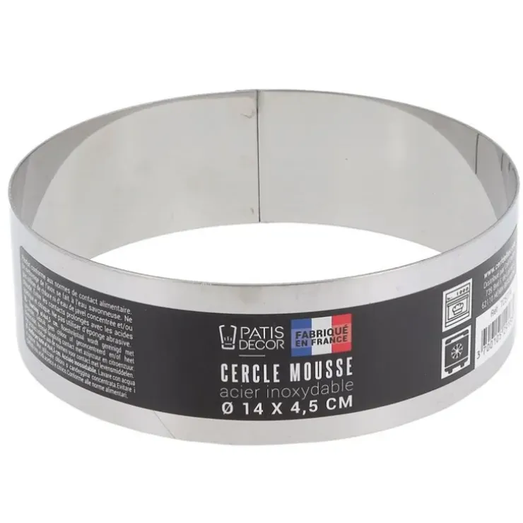 Cerf Dellier Cercle à mousse inox H 4,5 cm Ø 14 cm New