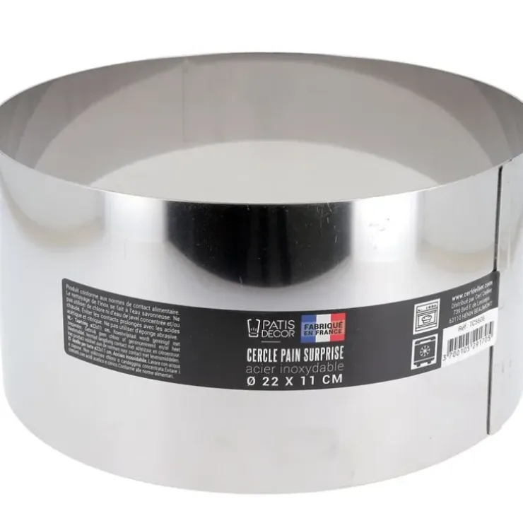 Cerf Dellier Cercle à pain surprise inox H 11 cm Diam 22 cm Discount