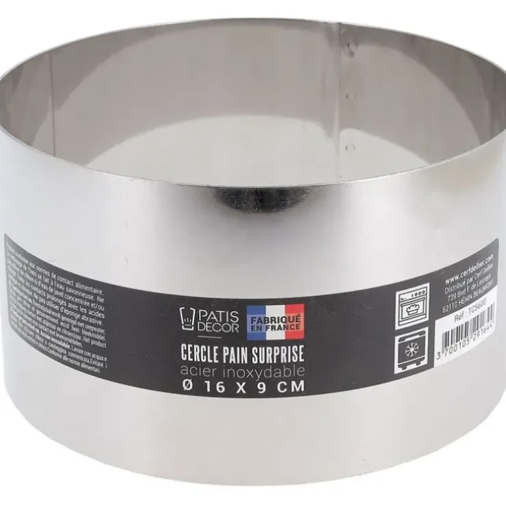 Cerf Dellier Cercle à pain surprise inox H 9 cm Ø 16 cm