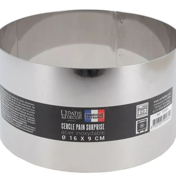 Cerf Dellier Cercle à pain surprise inox H 9 cm Ø 16 cm