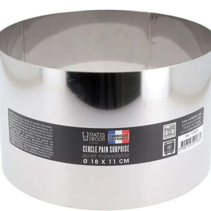 Cerf Dellier Cercle à pain surprise inox H 11 cm Diam 18 cm New