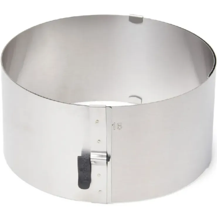 Cerf Dellier Cercle à pâtisserie extensible avec levier de blocage - hauteur 9 cm - Ø 17 à 30 cm Discount