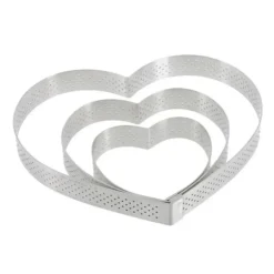 Cerf Dellier Cercle à tarte cœur perforé inox H 2 cm De Buyer Hot