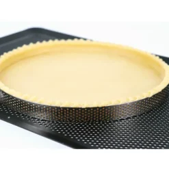 Cerf Dellier Cercle à tarte perforé inox H 3,5 cm Ø 12 cm